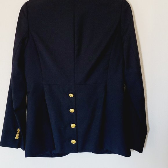 Brooks Brothers 346 Navy Blue Milano Wool Women's Size 4 Blazer Jacket Tweed - Picture 2 of 7